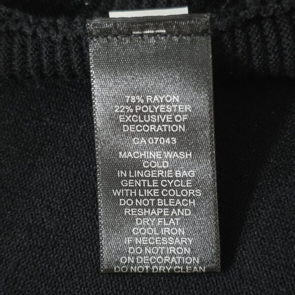 Cable & Gauge Plus Size Top 2x Black Rhinestones Half Sleeve Pullover Whimsigoth - Picture 10 of 14